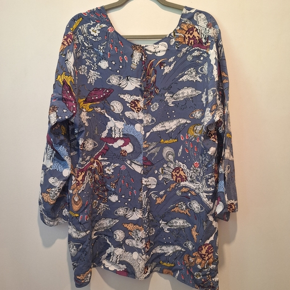 Dorothee Schumacher Fantastic Long Sleeve Psychedelic Print Journey Blouse - Picture 5 of 16